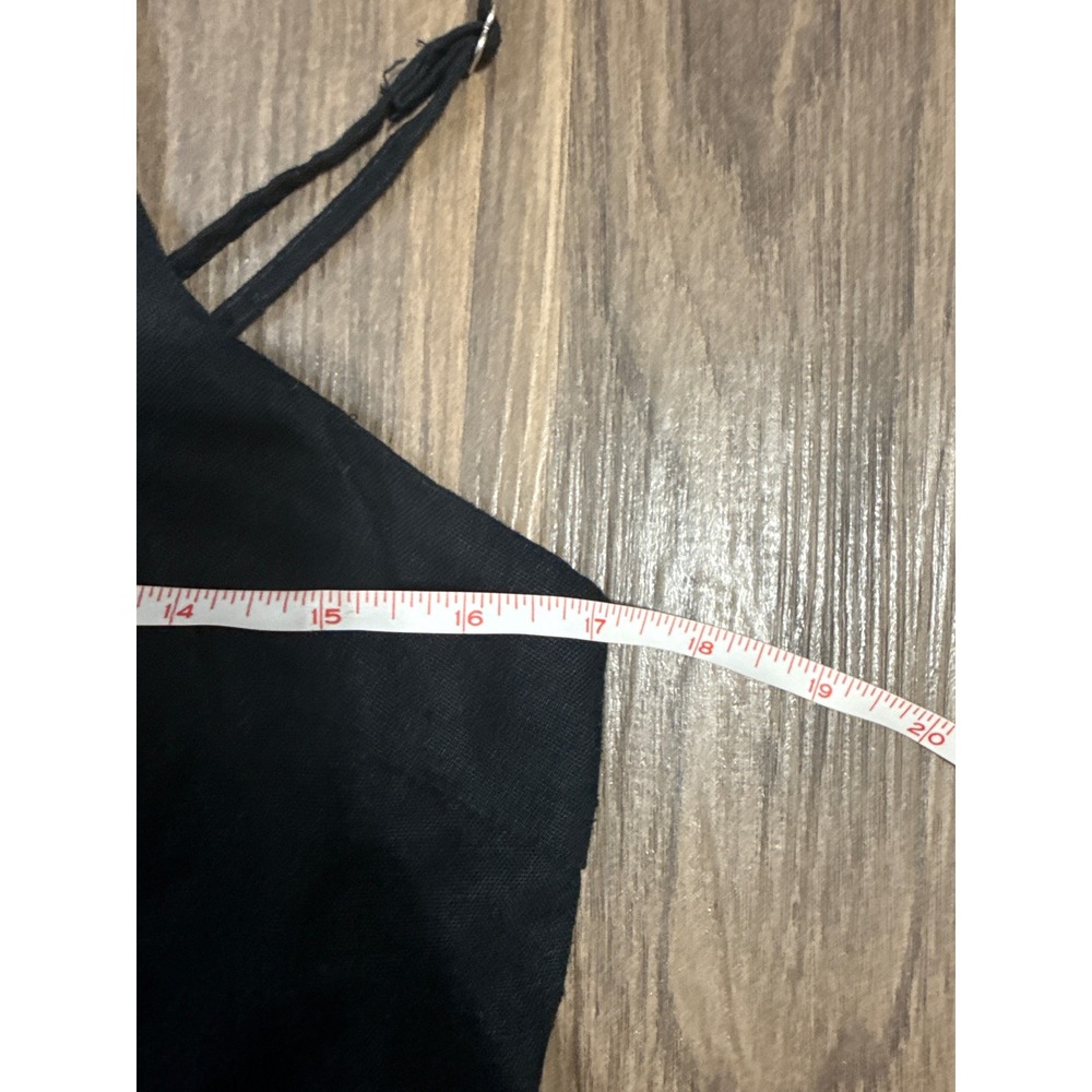 Universal Thread Midi Dress Womens Sz Medium Black Linen Blend Halter Lagenlook - Picture 7 of 8